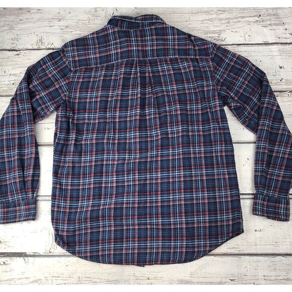 Columbia Shirt Mens Medium Blue Red Flannel Plaid Button Up Regular Fit‎ Comfort - Picture 10 of 10